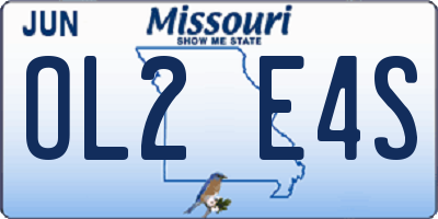 MO license plate OL2E4S
