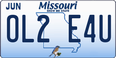 MO license plate OL2E4U