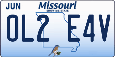 MO license plate OL2E4V