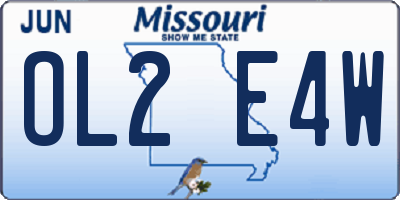 MO license plate OL2E4W