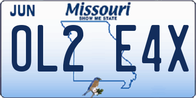 MO license plate OL2E4X