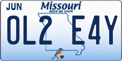 MO license plate OL2E4Y