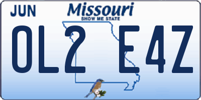 MO license plate OL2E4Z