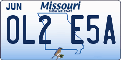 MO license plate OL2E5A