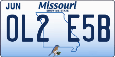 MO license plate OL2E5B