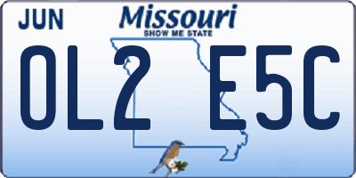 MO license plate OL2E5C