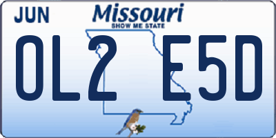 MO license plate OL2E5D
