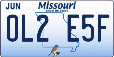 MO license plate OL2E5F