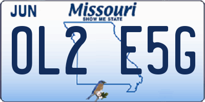 MO license plate OL2E5G