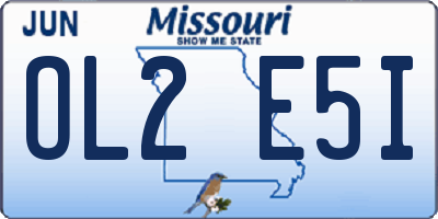 MO license plate OL2E5I