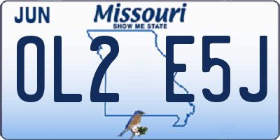 MO license plate OL2E5J