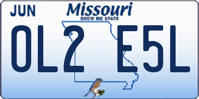 MO license plate OL2E5L