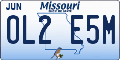 MO license plate OL2E5M