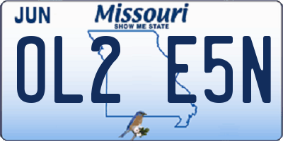 MO license plate OL2E5N