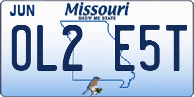 MO license plate OL2E5T