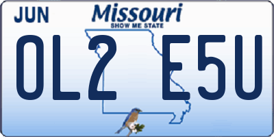 MO license plate OL2E5U