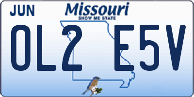 MO license plate OL2E5V