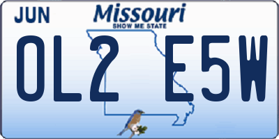 MO license plate OL2E5W