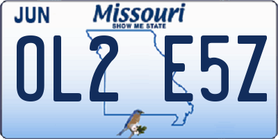 MO license plate OL2E5Z
