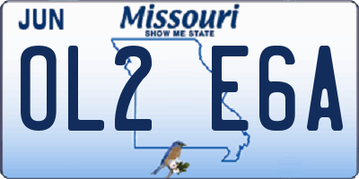 MO license plate OL2E6A