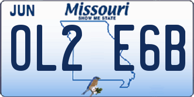 MO license plate OL2E6B