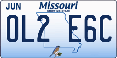 MO license plate OL2E6C