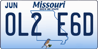 MO license plate OL2E6D