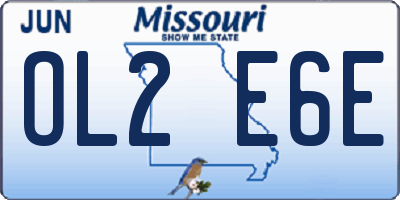 MO license plate OL2E6E