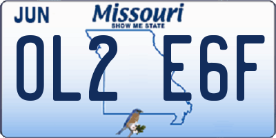MO license plate OL2E6F