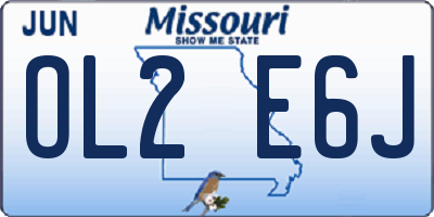 MO license plate OL2E6J