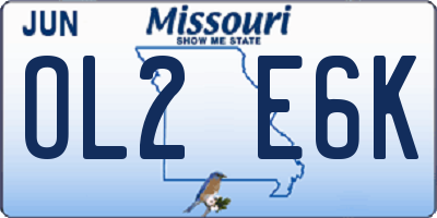 MO license plate OL2E6K