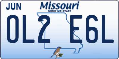 MO license plate OL2E6L