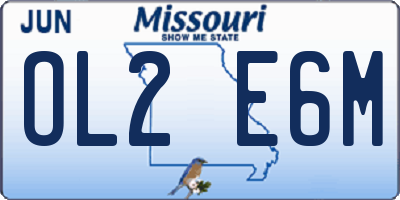 MO license plate OL2E6M