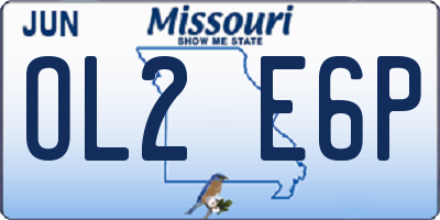 MO license plate OL2E6P