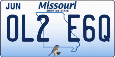 MO license plate OL2E6Q