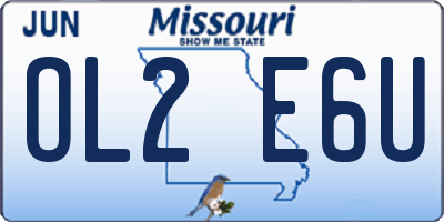 MO license plate OL2E6U