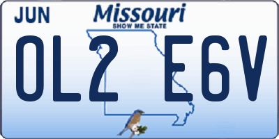 MO license plate OL2E6V