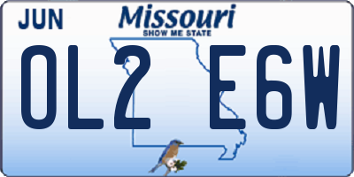 MO license plate OL2E6W