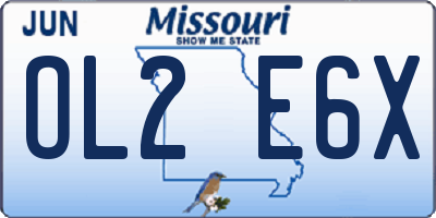 MO license plate OL2E6X