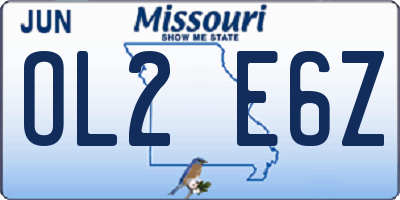MO license plate OL2E6Z