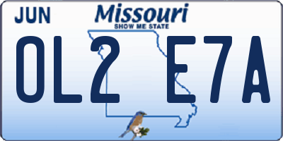 MO license plate OL2E7A