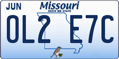 MO license plate OL2E7C