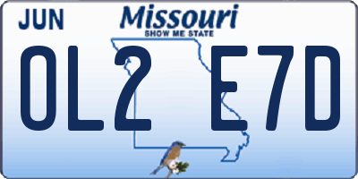 MO license plate OL2E7D