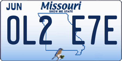 MO license plate OL2E7E