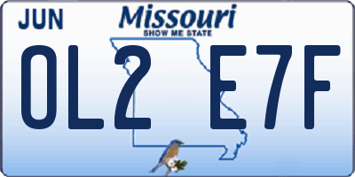 MO license plate OL2E7F