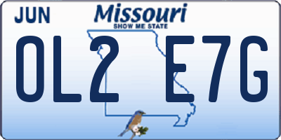 MO license plate OL2E7G