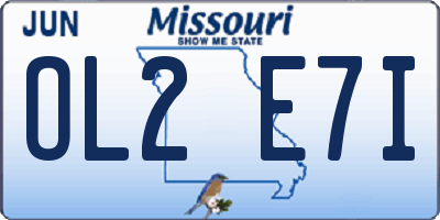 MO license plate OL2E7I