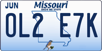 MO license plate OL2E7K