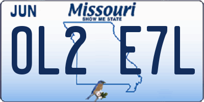 MO license plate OL2E7L