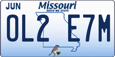 MO license plate OL2E7M